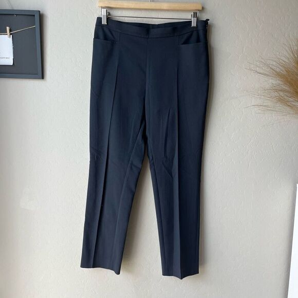 Akris Punto Trouser Pants Navy Blue Slim Fitted Tailored Pants Size 8‎ - Picture 1 of 8